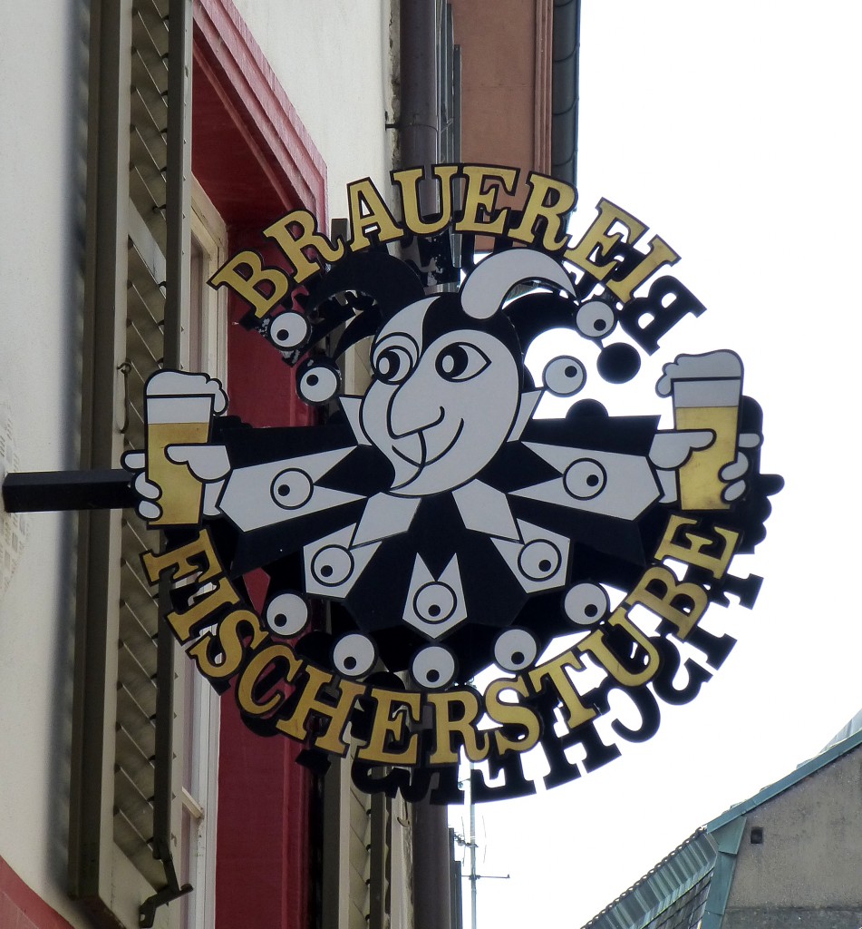 Basel, Restaurant und Brauerei  Fischerstube  in Kleinbasel, gegrndet 1974, Juni 2015