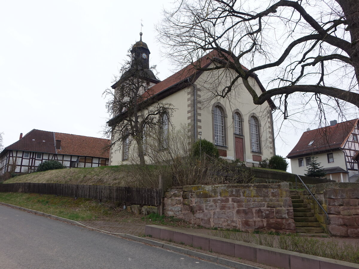 Beienrode, evangelische St. Bartholomus Kirche, erbaut 1732 (18.03.2024)