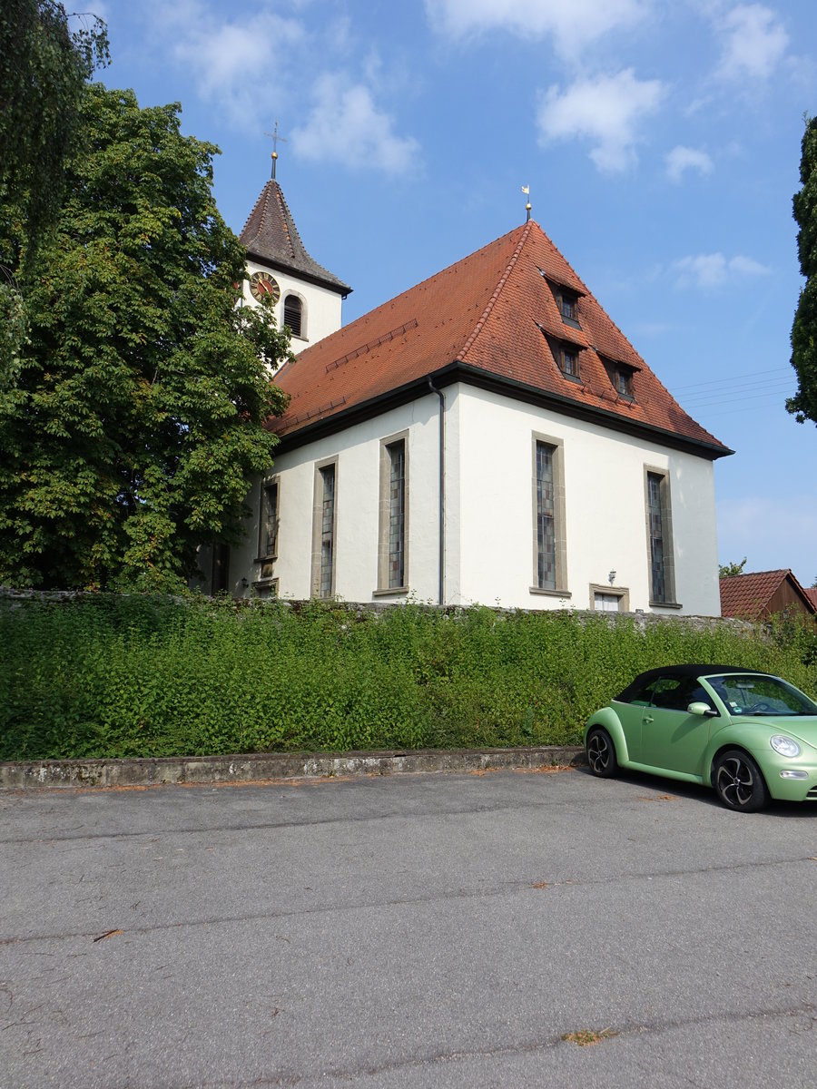 Bickelsberg, evangelische St. Georg Kirche, Saalkirche erbaut 1746 (19.08.2018)