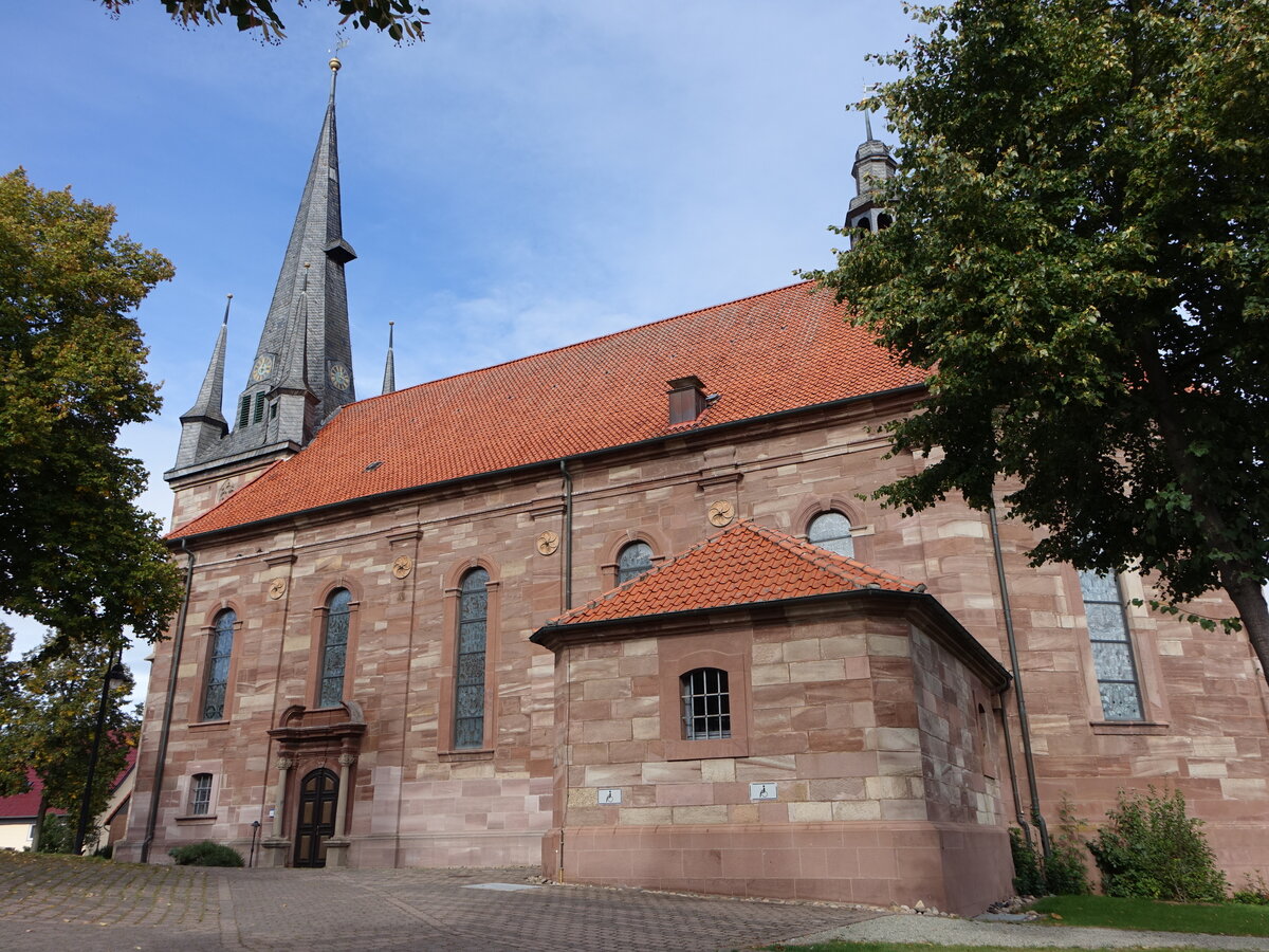 Bilshausen, kath. Pfarrkirche St. Cosmas und Damian, erbaut ab 1781 (01.10.2023)