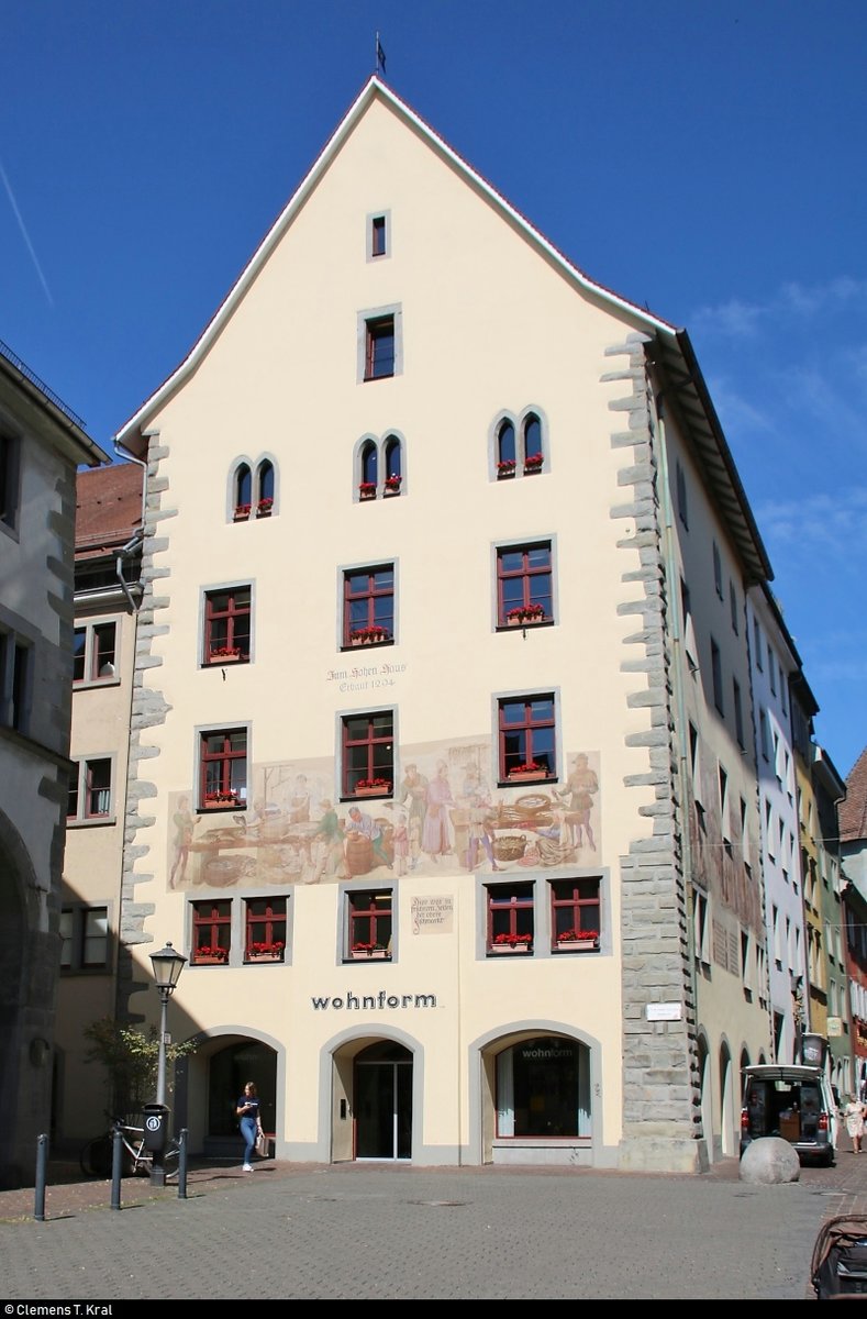 Blick auf das Hohe Haus (Zollernstrae 29), Baujahr 1294, in der Altstadt von Konstanz.
[9.7.2018 | 10:40 Uhr]