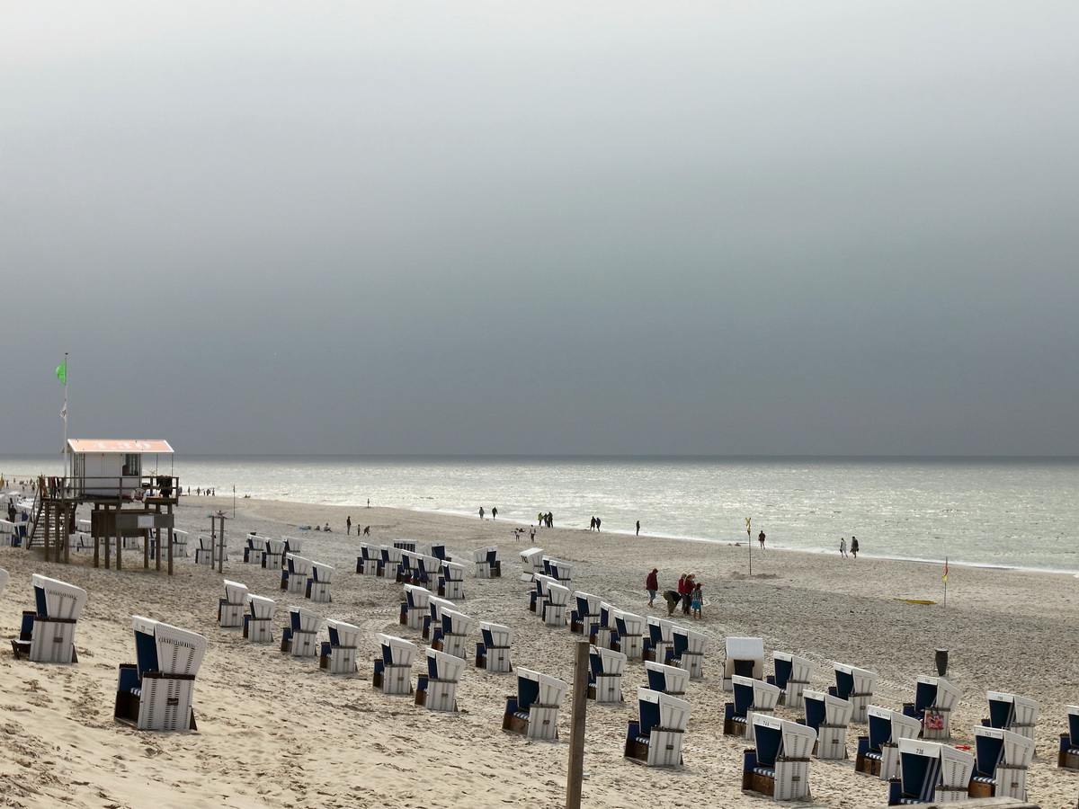 Blick auf den Strand von Westerland in Hhe der Friesichen Strae am 19. Augsust 2015.