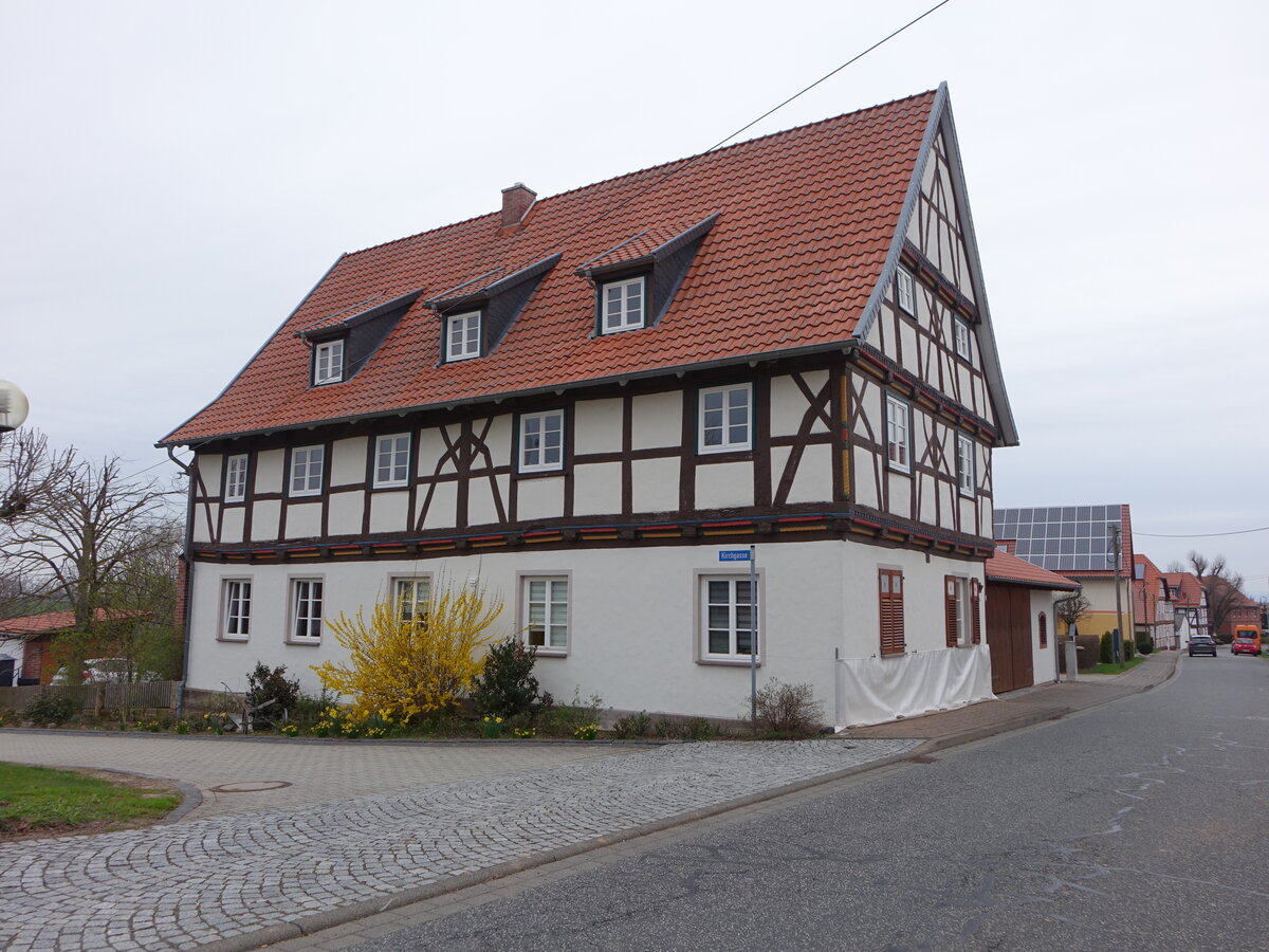 Bseckendorf, historisches Pfarrhaus in der Kirchgasse (18.03.2024)