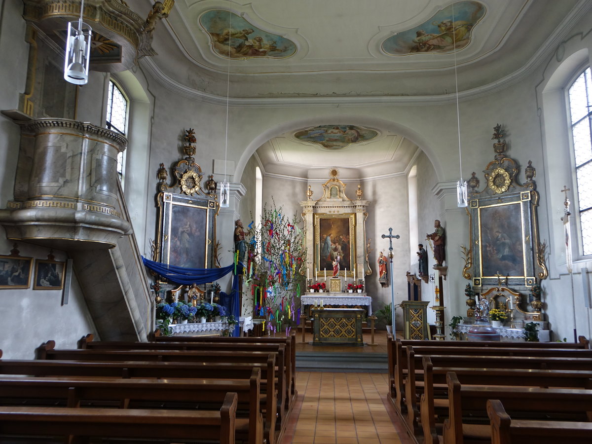 Boll, barocker Innenraum der Pfarrkirche St. Sylvester (25.05.2017)