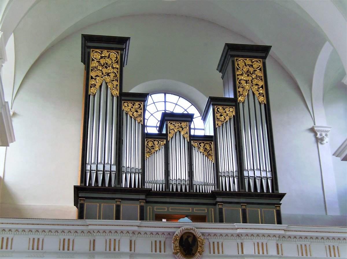 Brig, Kollegiumskirche, Orgel. Baujahr 1994 durch Orgelbauer Hans J. Fglister, Grimisuat VS, mit 40 Registern auf 3 Manualen und Pedal - 22.08.2007
