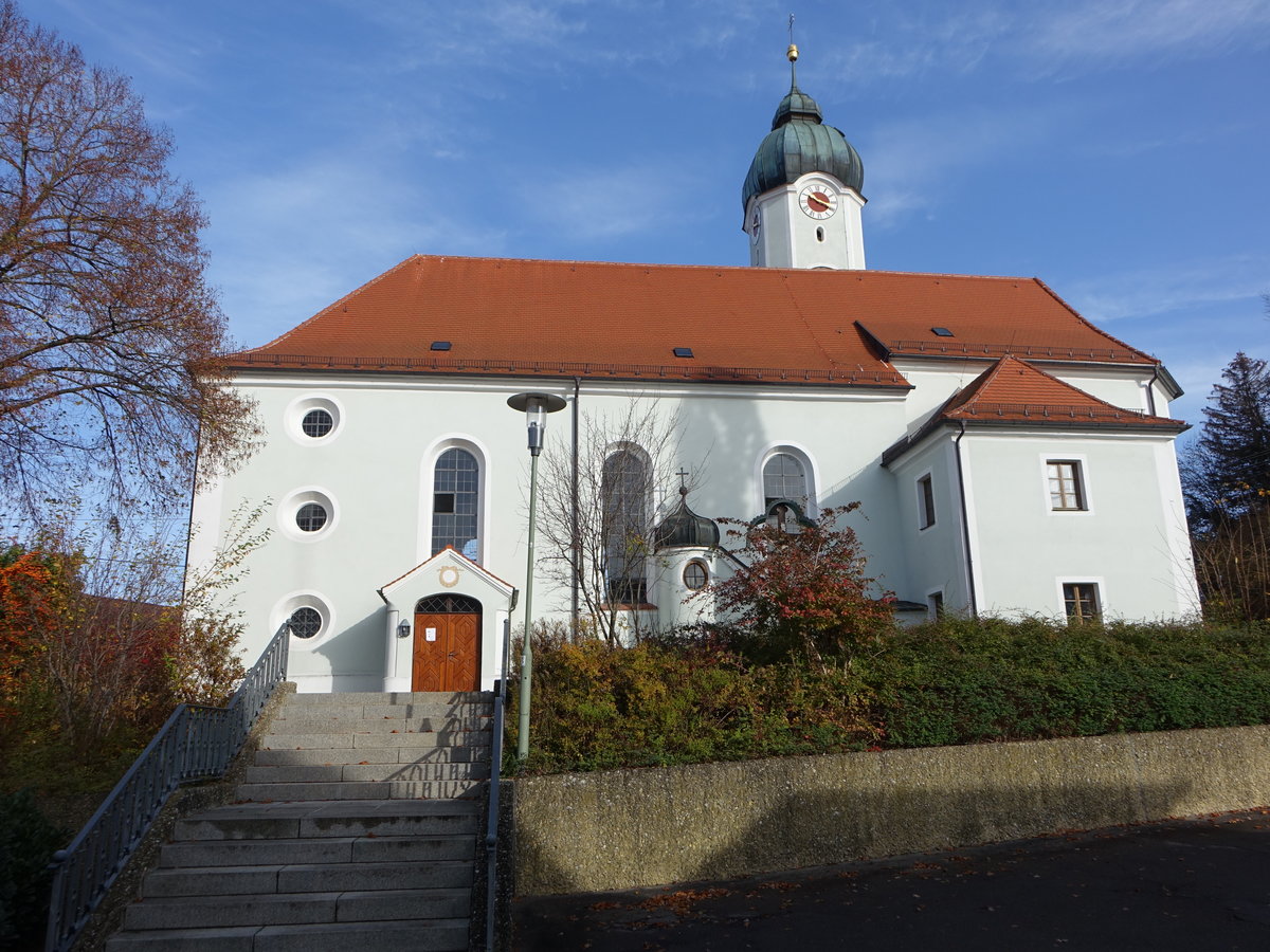 Buch, kath. Pfarrkirche St. Valentin, erbaut von 1780 bis 1790 durch Judas Thaddus Rief (08.11.2020)