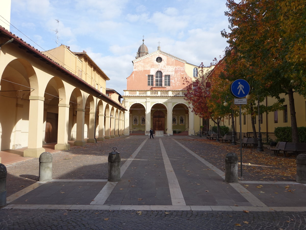 Budrio, Klosterkirche San Domenico, erbaut im 17. Jahrhundert an der Piazza Antonio da Budrio (31.10.2017)