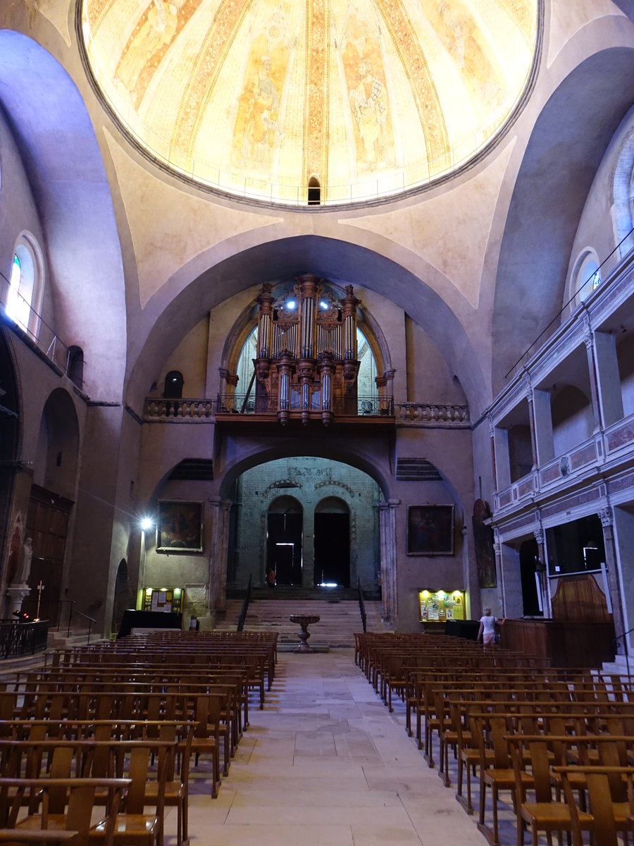 Cahors, Orgelempore in der Kathedrale Saint-Etienne (29.07.2018)