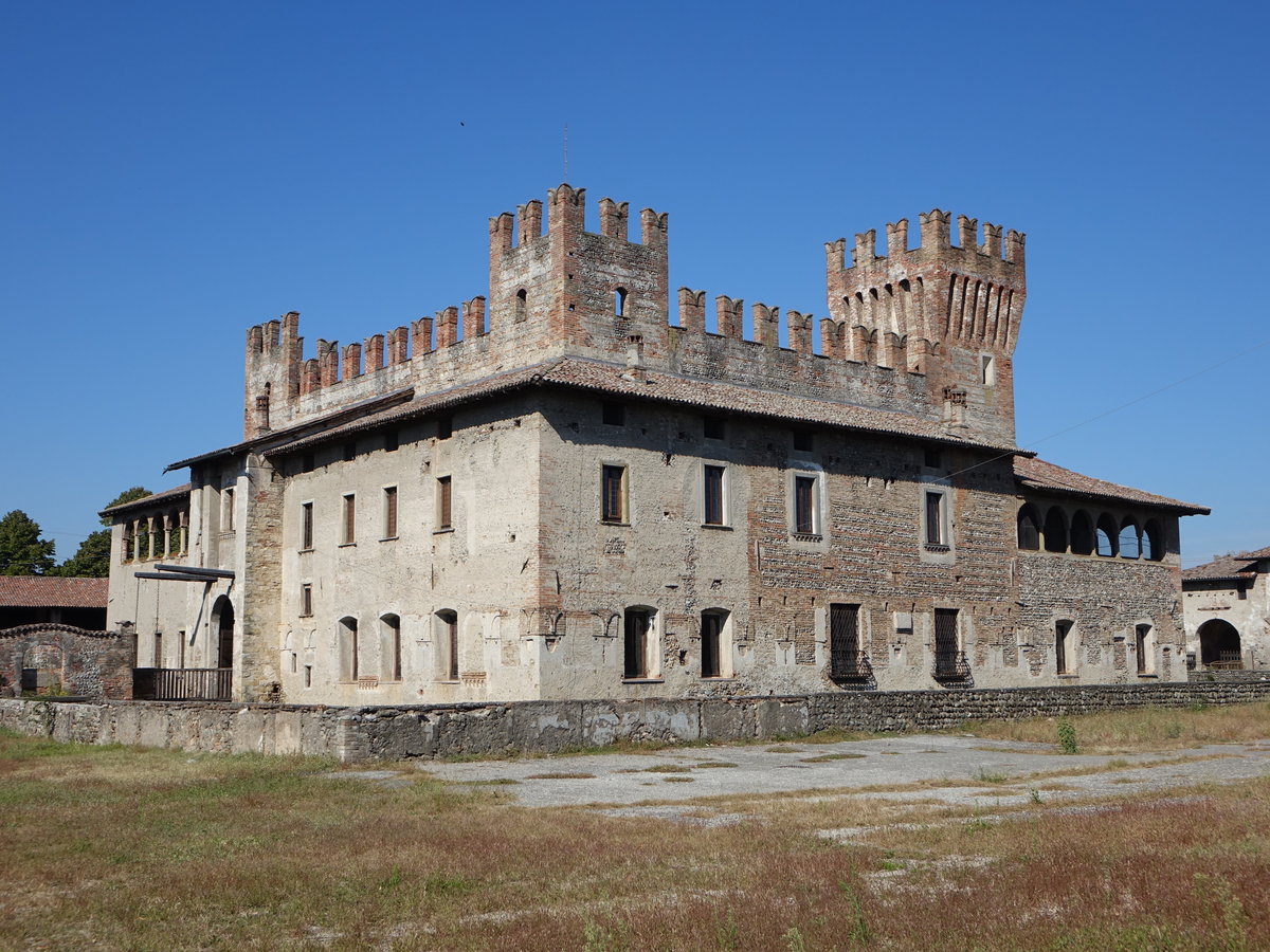 Cavernago, Castello di Malpaga, 1456 erworben von Bartolomeo Colleoni und mit bedeutenden Fresken ausgestattet (29.09.2018)