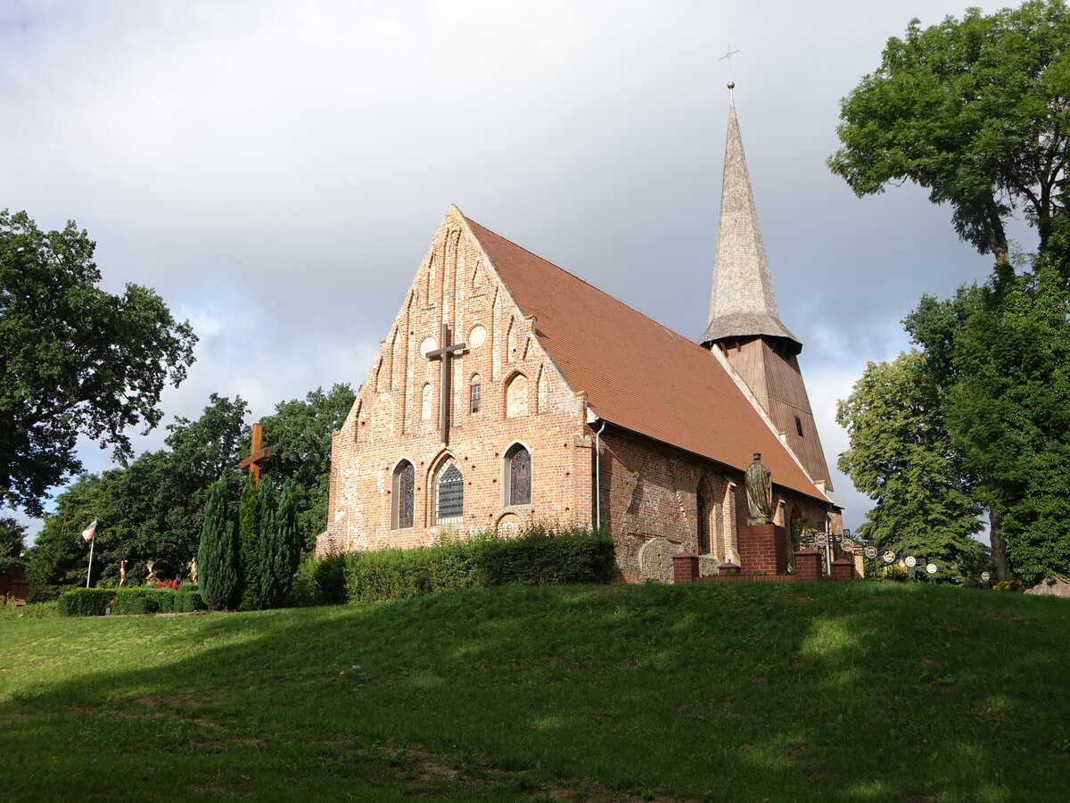 Cerkwica / Zirkwitz, Herz Jesu Kirche, erbaut im 15. Jahrhundert (01.08.2021)