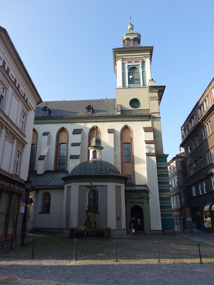 Cieszyn / Teschen, Pfarrkirche St. Maria Magdalena, erbaut im 13. Jahrhundert, barocker Umbau im 18. Jahrhundert (31.08.2019)