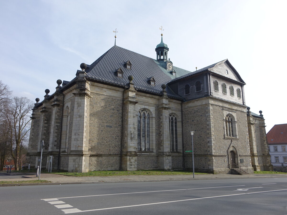 Clausthal-Zellerfeld, evangelische St. Salvatoris Kirche, erbaut von 1675 bis 1683 durch den Baumeister Erich Hans Ernst (19.03.2024)