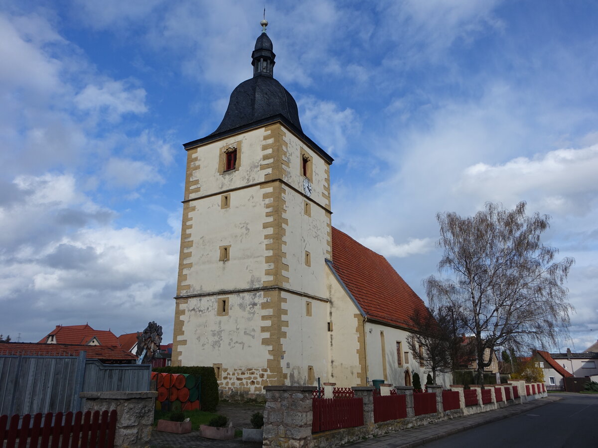 Dllstdt, evangelische St. Peter und Paul Kirche, erbaut 1542 (25.03.2023)