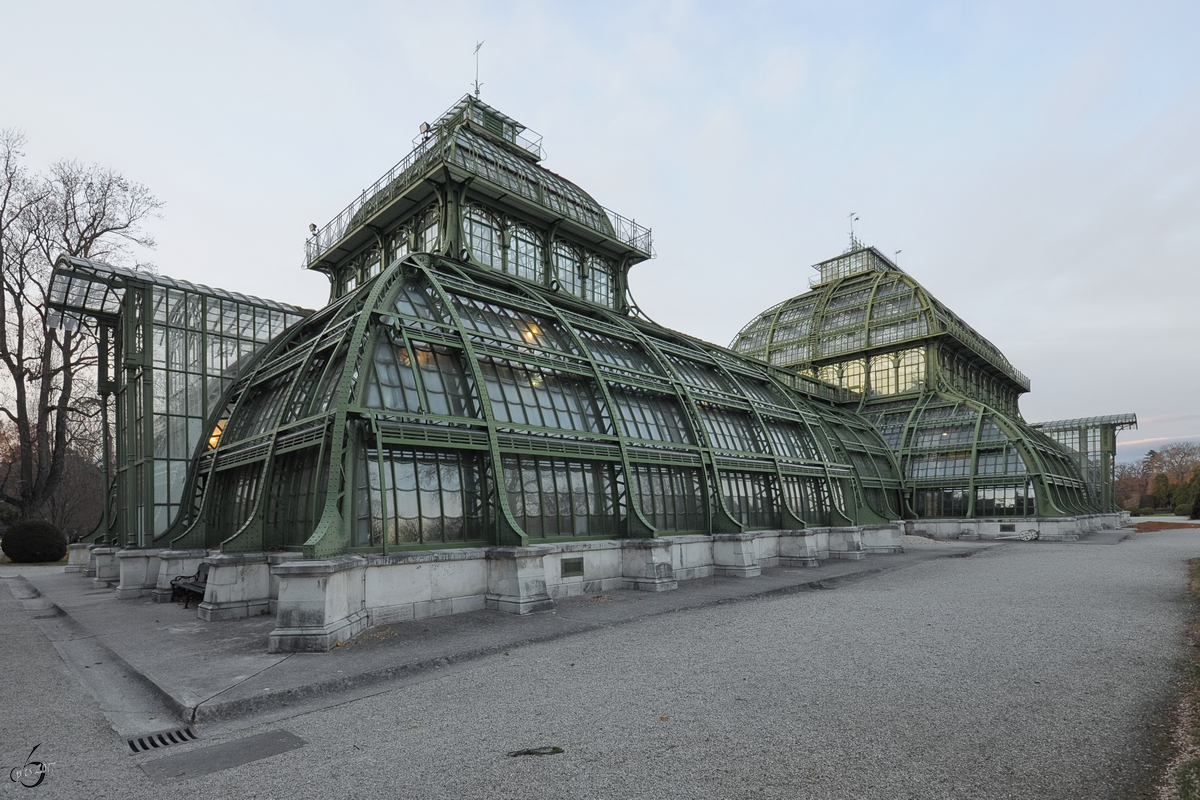 Das 1882 Auftrag gegebene Palmenhaus im Schlosspark Schnbrunn ist das grte seiner Art auf dem europischen Kontinent. (Wien, Dezember 2010)
