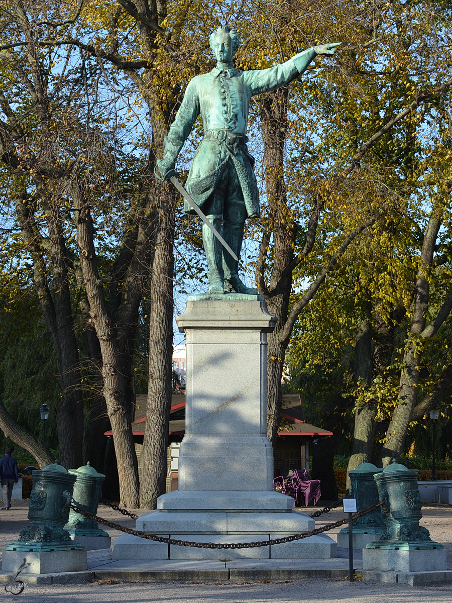 Das Denkmal fr Karl XII., welcher von 1697 bis 1718 Knig von Schweden war. (Stockholm, Oktober 2011)