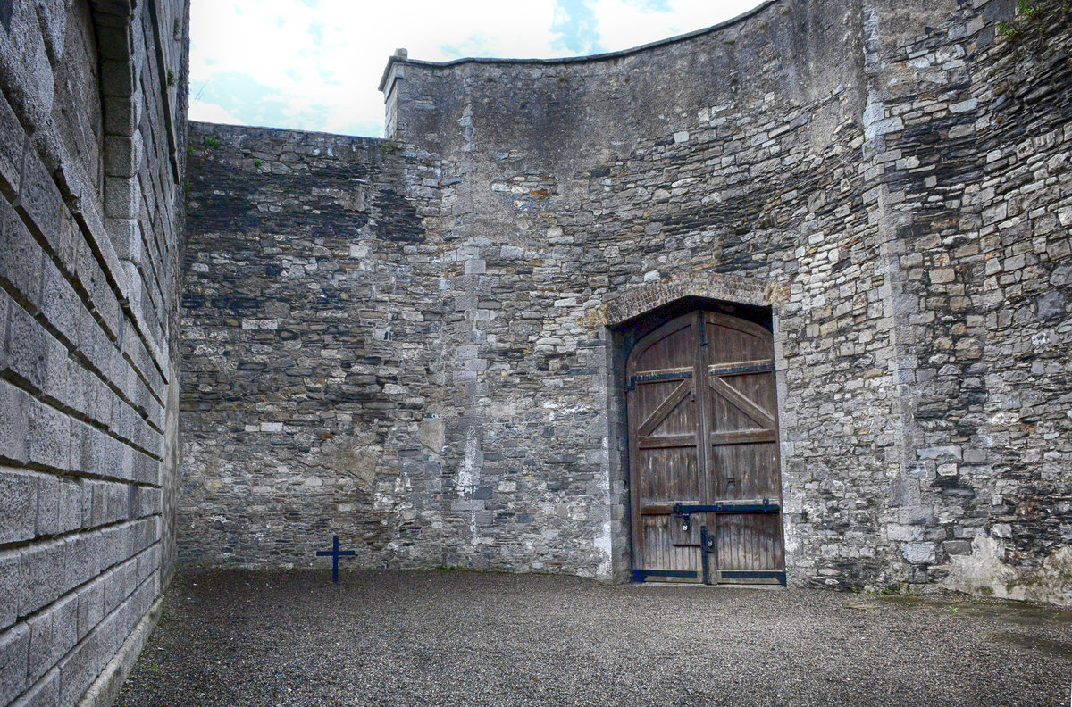 Das ehemalige Gefngnis Kilmainham Gaol in Dublin. Das Gefngnis diente mehrmals als Filmkulisse. Das Gefngnis kann, im Rahmen einer Fhrung, besichtigt werden
Aufnahme: 12. Mai 2018.