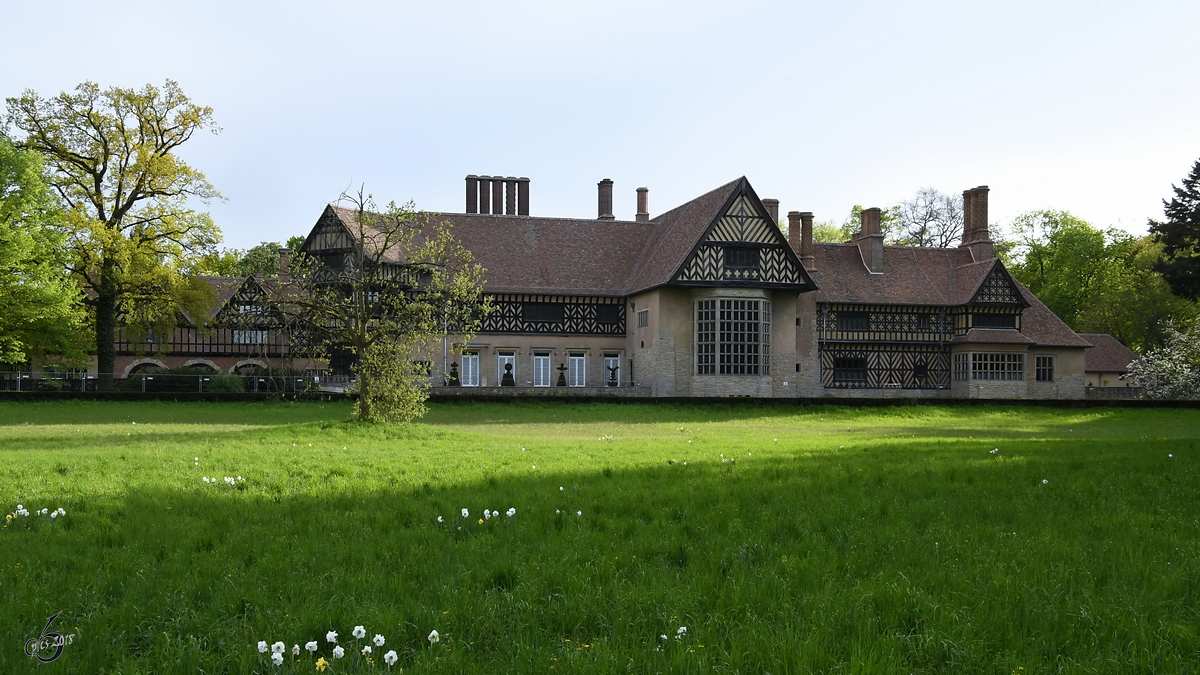Das in den Jahren 1913–1917 im englischen Landhausstil entstandene Schloss Cecilienhof. (Potsdam, April 2018)