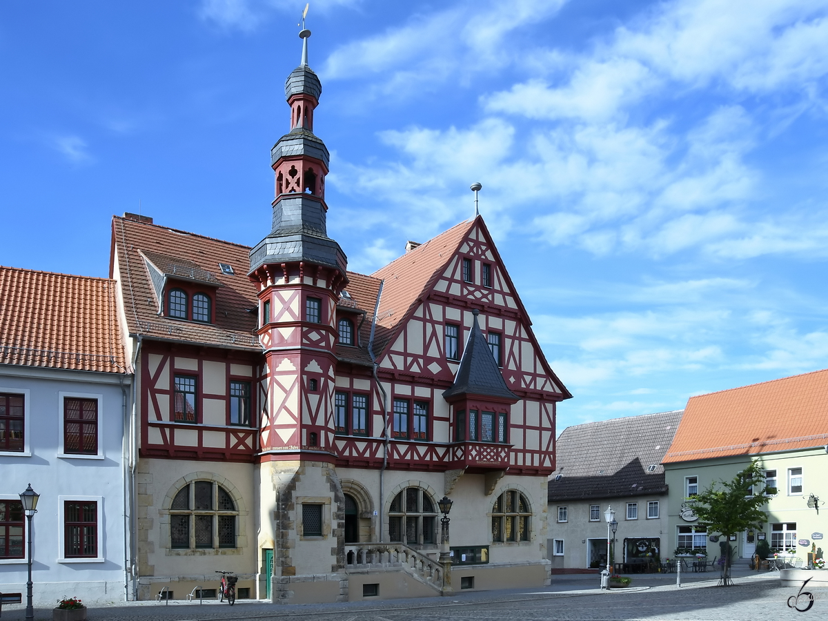 Das Rathaus Anfang August 2018 in Harzgerode.