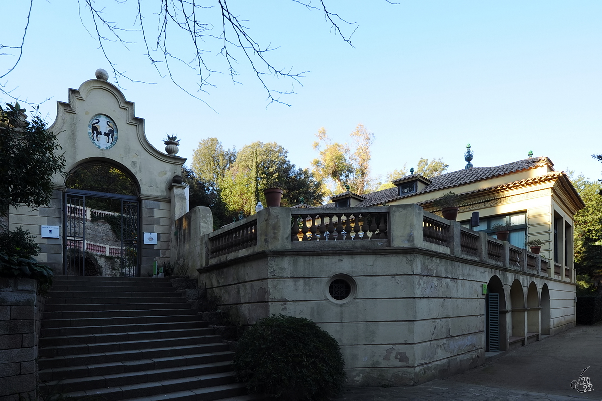 Das Restaurant de La Font Del Gat befindet sich in den Laribal Grten. (Barcelona, Februar 2013)