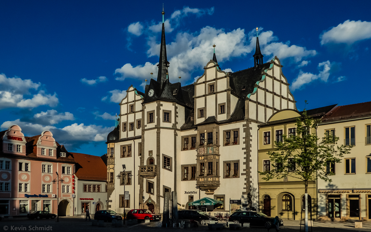 Das Saalfelder Rathaus wurde 1529 - 1537 erbaut und gilt als eines der bedeutendsten Renaissance-Rathuser Thringens. (12.07.2014)