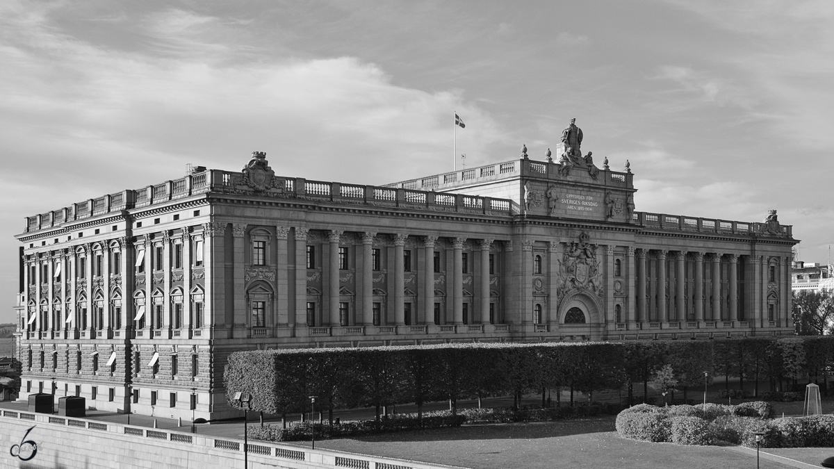 Das zwischen 1897 und 1905 erbaute Reichstagsgebude in Stockholm. (Oktober 2011)