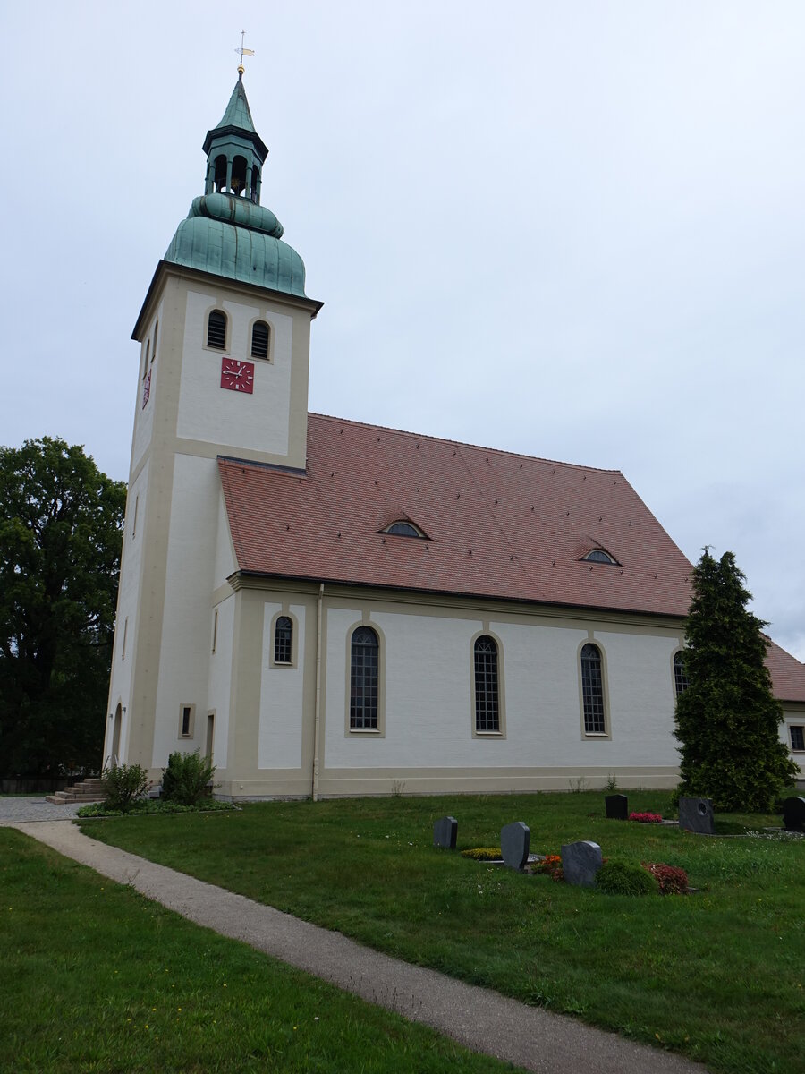 Daubitz-Dubs, evangelische St. Georg Kirche, erbaut von 1914 bis 1916 (16.09.2021)