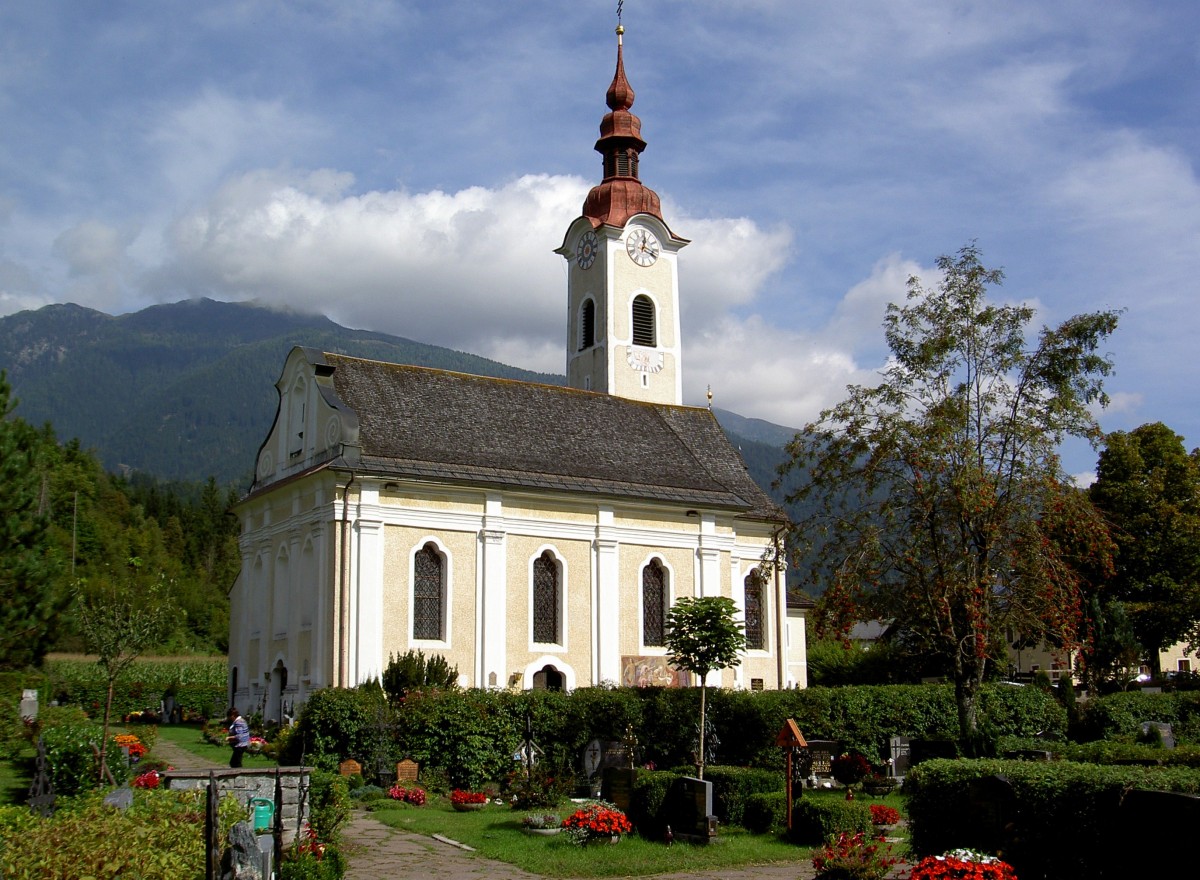 Dellach im Drautal, sptbarocke Pfarrkirche St. Margaretha, erbaut bis 1787 (19.09.2014)