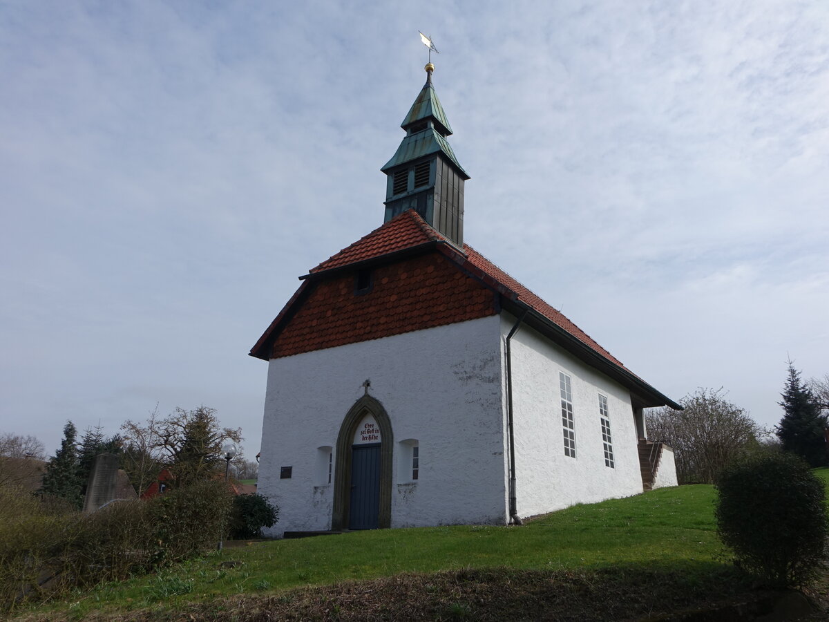 Denkershausen, evangelische Dorfkirche, erbaut 1653 (19.03.2024)
