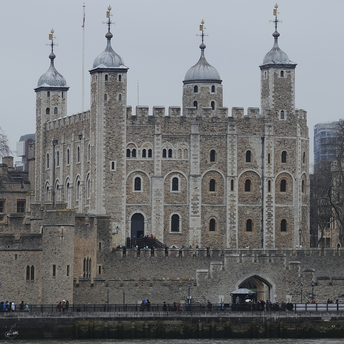 Der White Tower als Teil des Towers von London. (Mrz 2013)