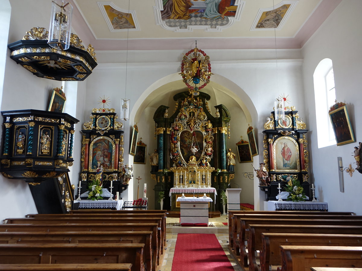 Deusmauer, barocke Ausstattung der Pfarrkirche St. Maria und Margareta (20.08.2017)