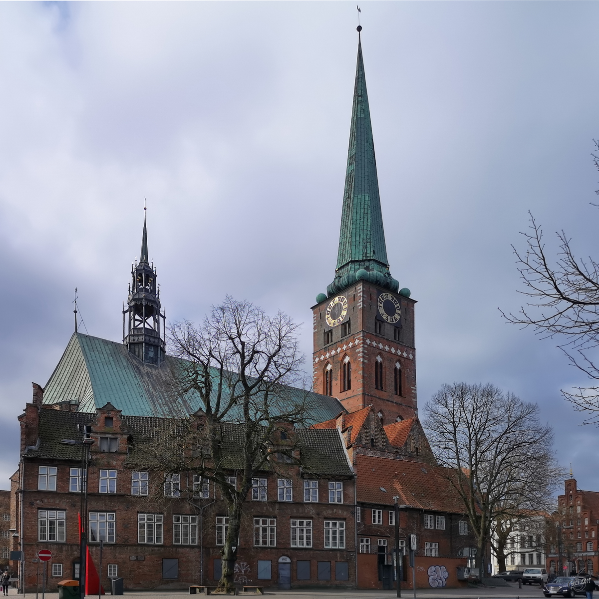 Die 1334 als Kirche der Seefahrer und Fischer geweihte Jakobikirche. (Lbeck, April 2019)