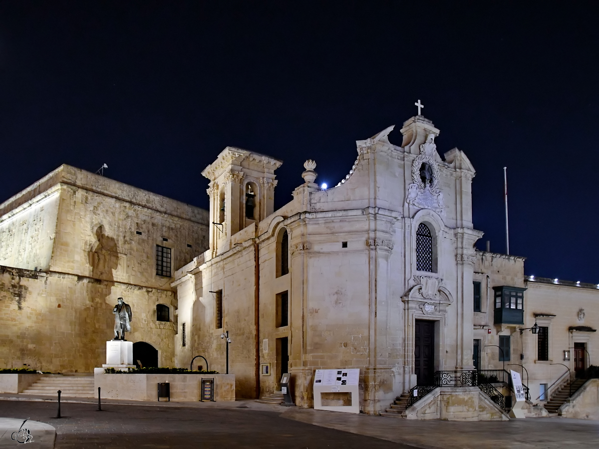 Die im 16. Jahrhundert erbaute Maria-vom-Siege-Kirche (Knisja tal-Vittorja) war das erste Gebude, das vom Malteserorden nach der Grndung Vallettas errichtet wurde. (Oktober 2017)