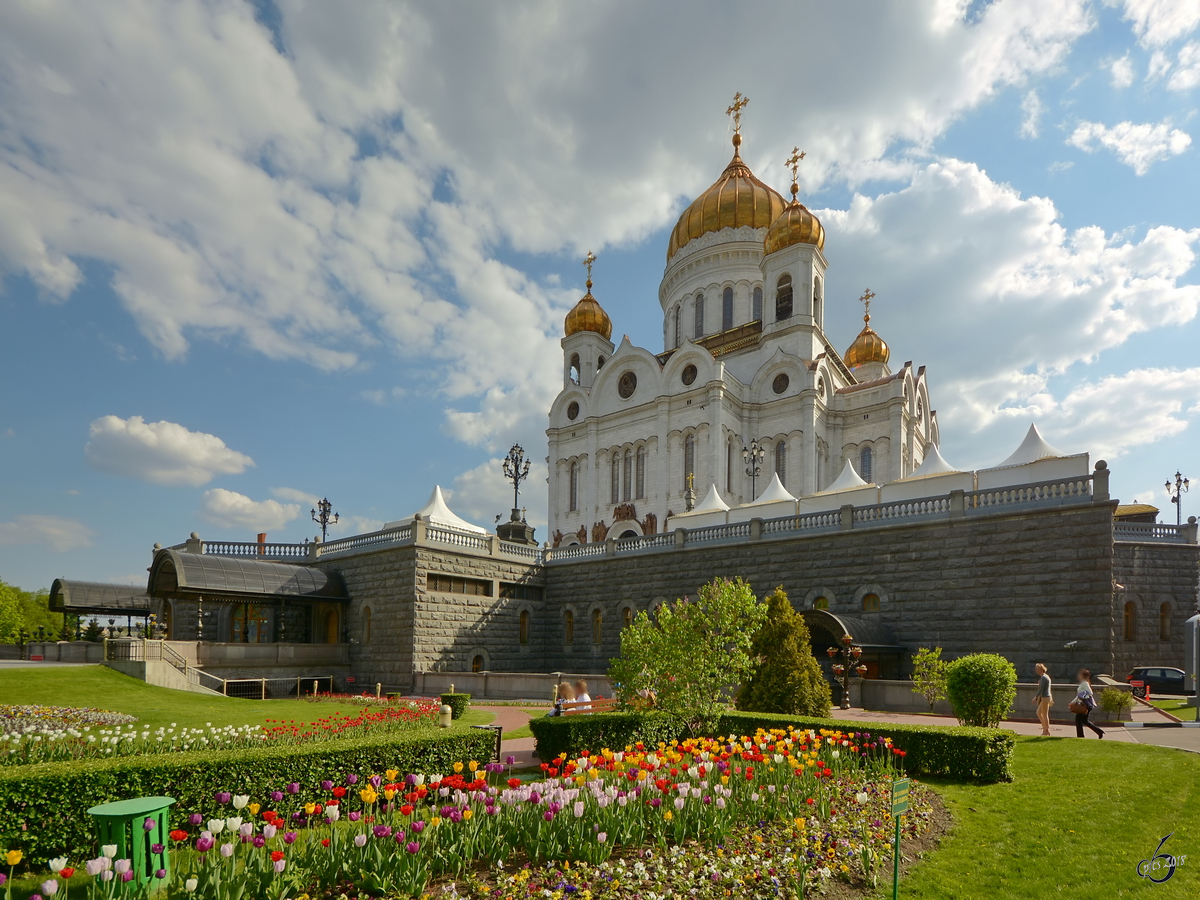 Die Christ-Erlser-Kathedrale in der russischen Hauptstadt Moskau. (Mai 2016)