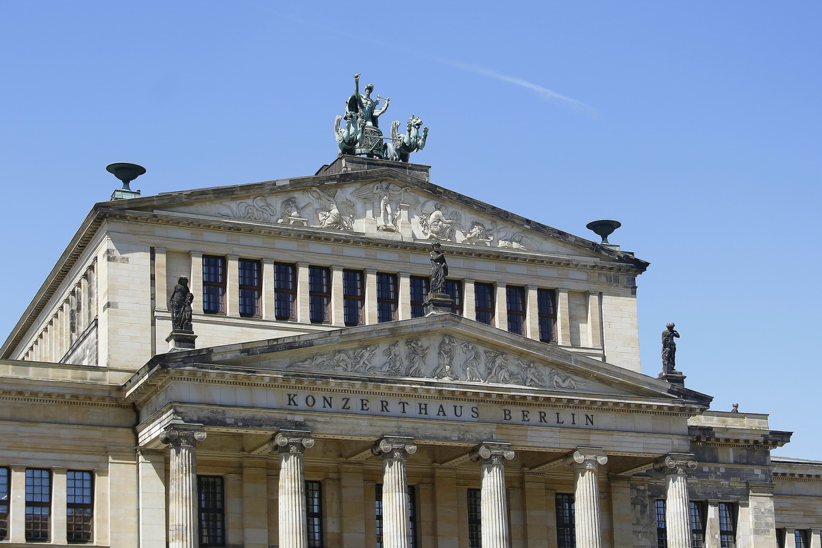 Die Dachpartie des Konzerthaus des Konzerthaus Berlin in Mitte am 06. Juni 2018.