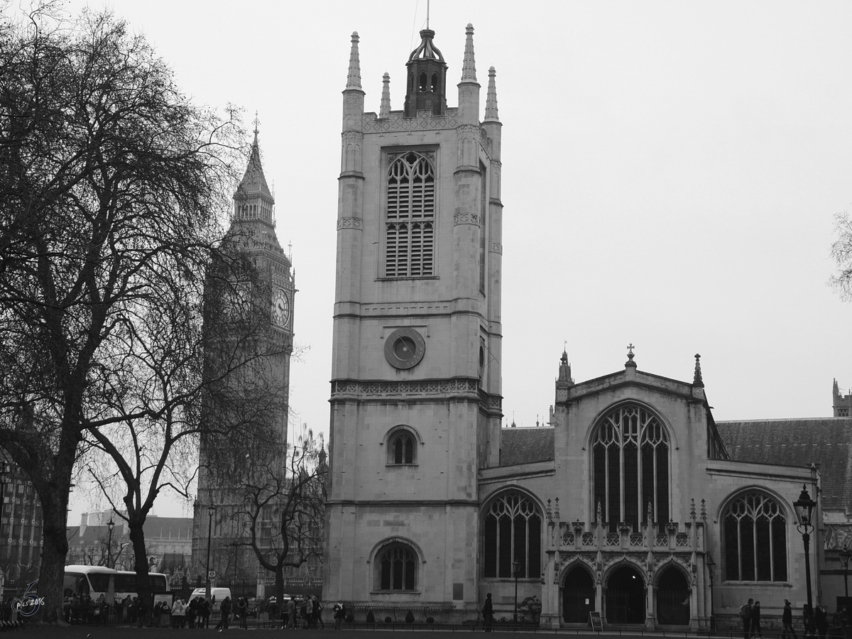 Die Kirche St. Margaret's im Londoner Stadteil Westminster. (Mrz 2013)