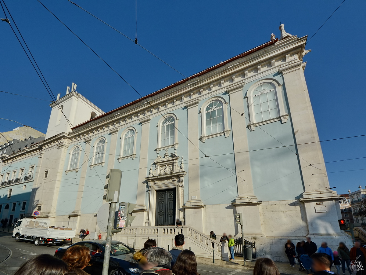 Die Kirche Unserer Lieben Frau von Loreto (Igreja Nossa Senhora do Loreto) wurde bei einem Erdbeben stark beschdigt und 1785 wieder aufgebaut. (Lissabon, Januar 2017)