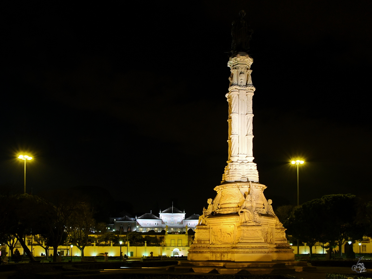 Die Statue des portugiesischen Gouverneurs und Eroberer Indiens Afonso de Albuquerque wurde 1902 eingeweiht. (Lissabon, Januar 2017)