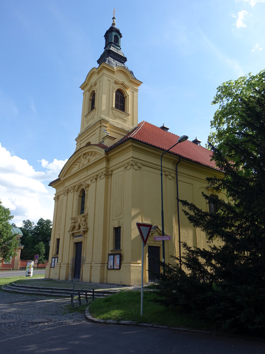 Dobris/ Doberschisch, Pfarrkirche zu Hl. Dreifaltigkeit, erbaut von 1791 bis 1797 von Frantiek Gundakar I. Prinz von Colloredo-Mannsfeld  (01.06.2019)