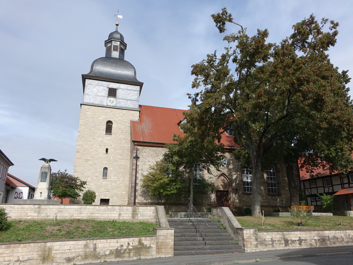 Dorste, evangelische St. Cyriakus Kirche, Brucksteinkirche, erbaut von 1822 bis 1824 (01.10.2023)