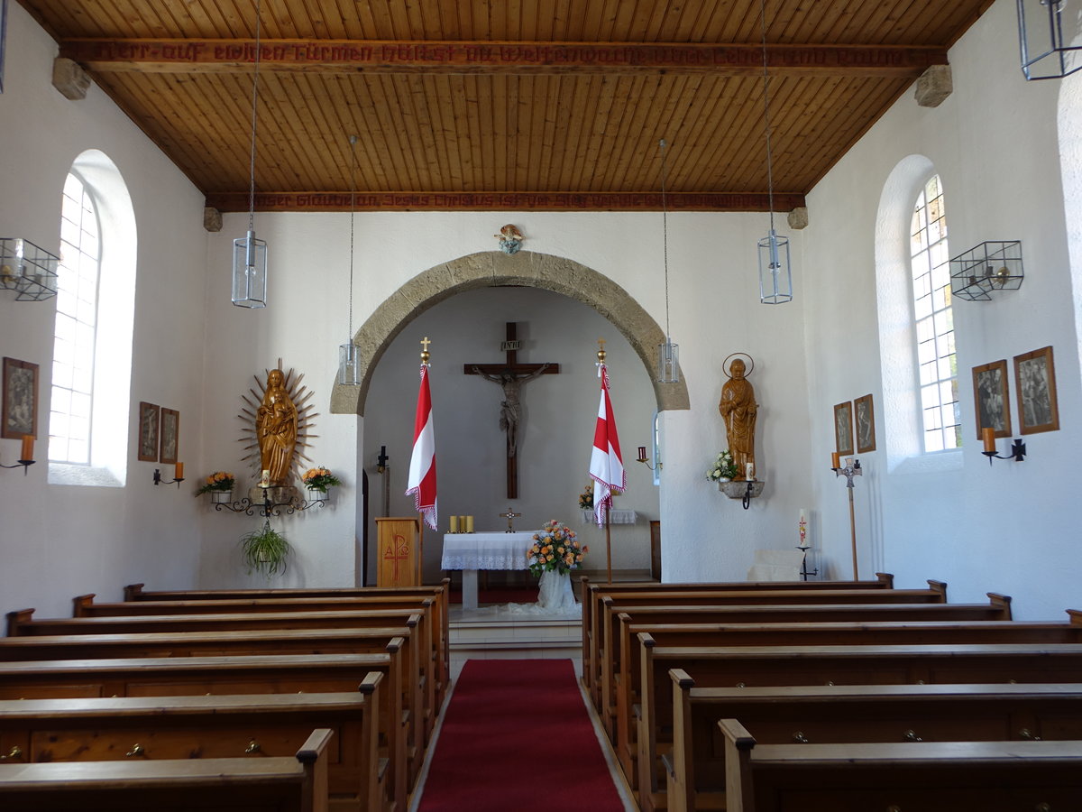 Drrbrunn, Innenraum der kath. St. Maria Kirche, erbaut 1952 (13.10.2018)