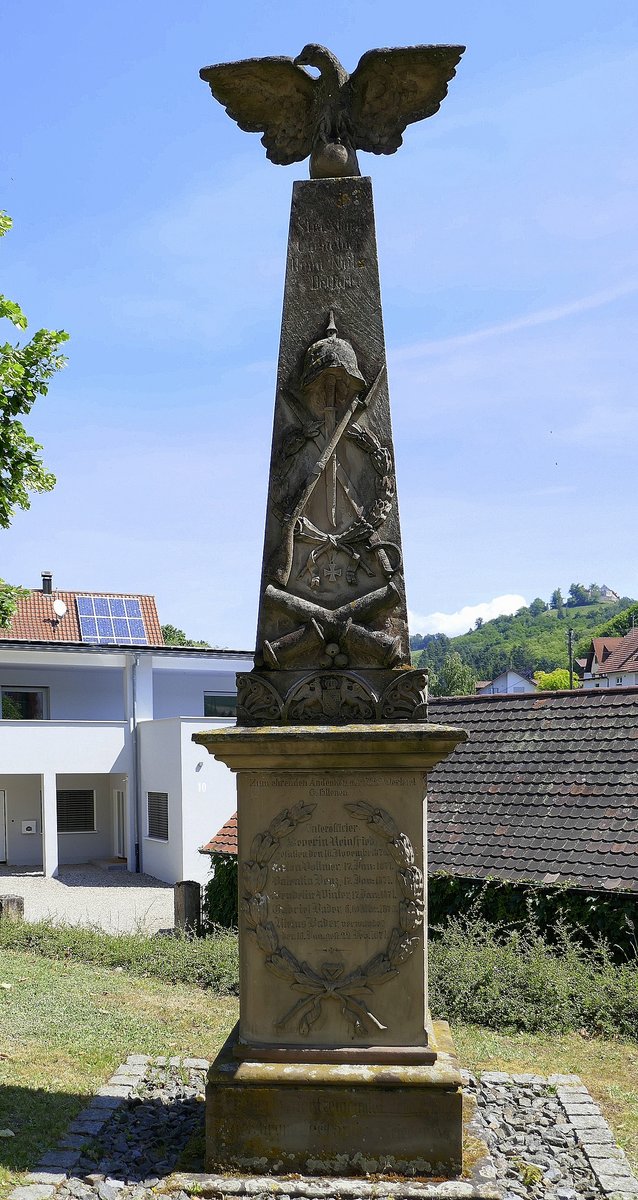 Durbach, das Denkmal fr die Gefallenen des deutsch-franzsischen Krieges 1870-71, Juni 2020