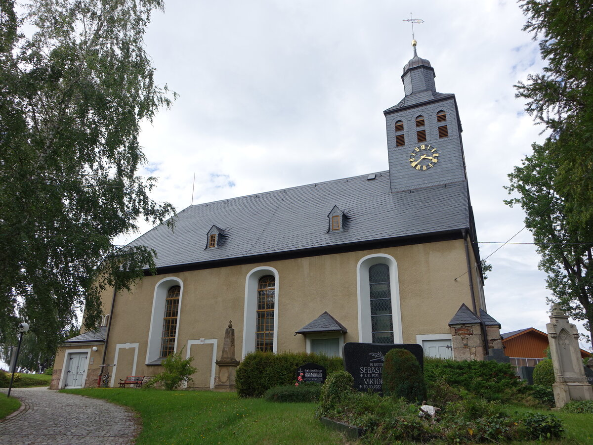 Ebersbrunn, evangelische Kreuzkirche, erbaut 1820 durch P. Rudel (12.08.2023)