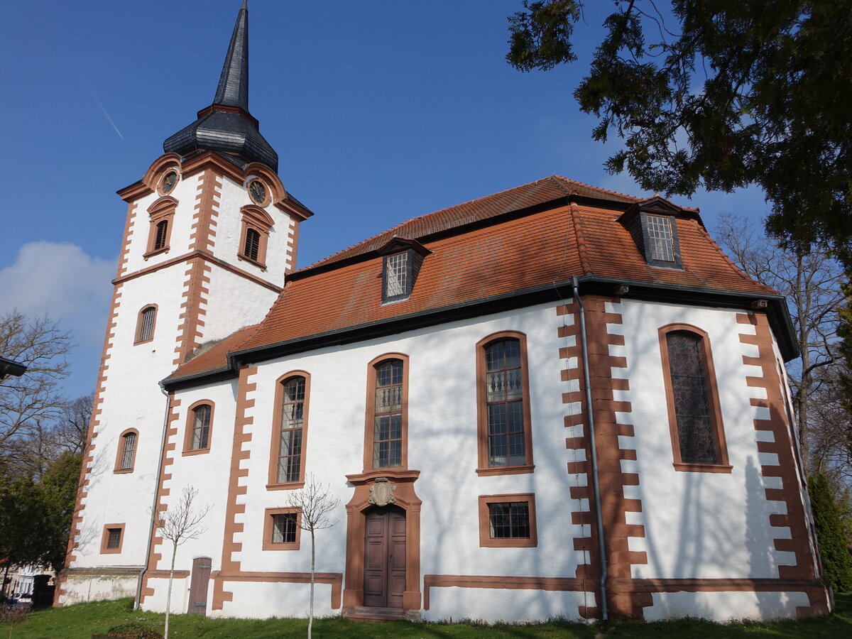 Eckstedt, evangelische St. Stephanus Kirche, erbaut von 1740 bis 1744 (09.04.2023)