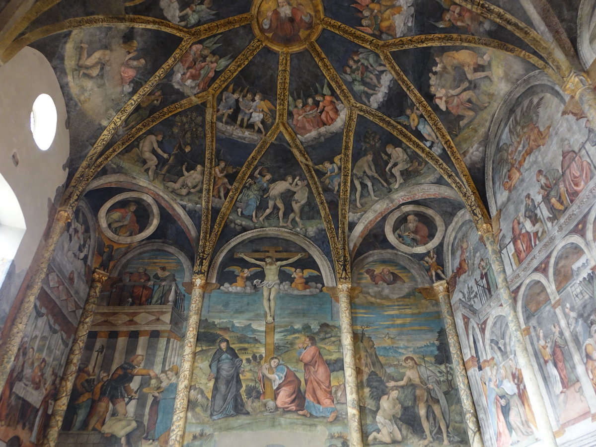 Edolo, Fresken mit der Geschichte Johannes des Tufers von 1530-1532 in der Pfarrkirche St. Giovanni (07.10.2018)