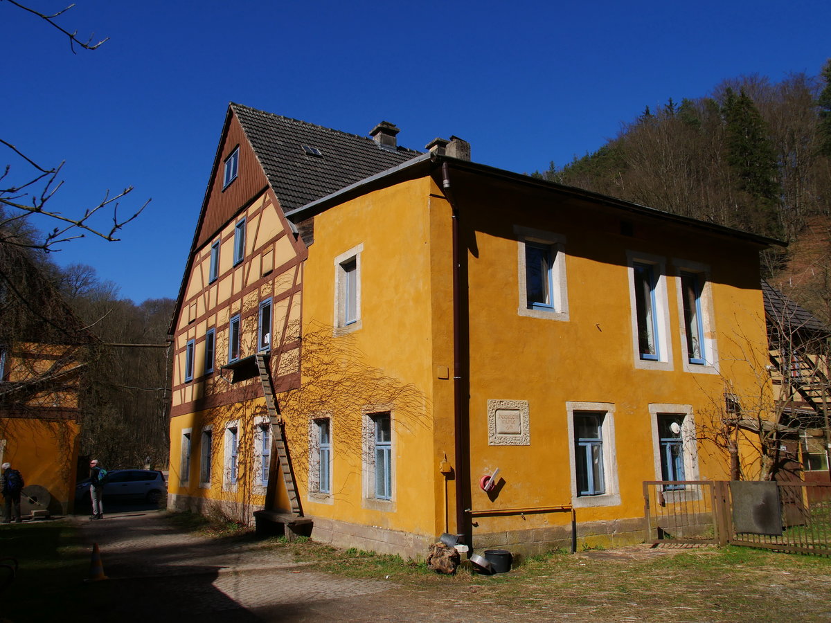 (ehemalige) Heeselichtmhle, erbaut im Jahre 1561, im Polenztal; 27.03.2017
