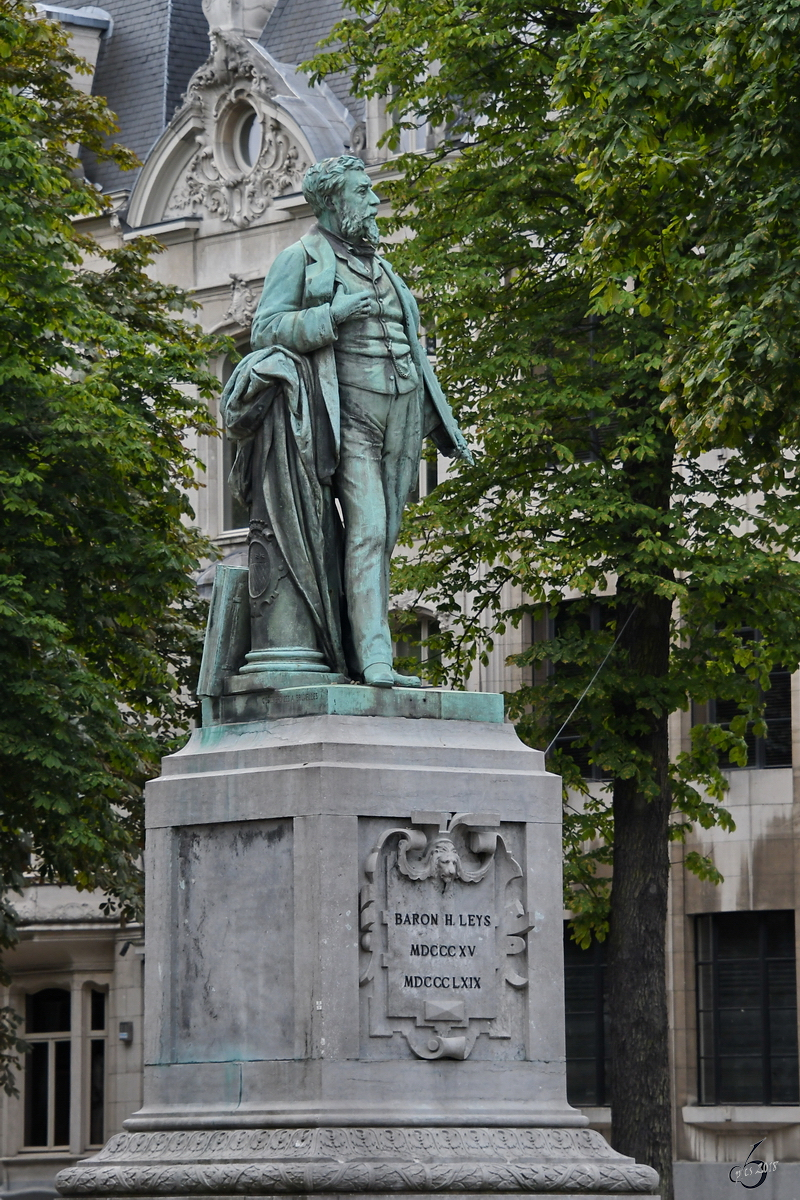 Ein Denkmal fr den belgischen Maler und Radierer Hdendrik Baron Leys. (Antwerpen, Juli 2018)