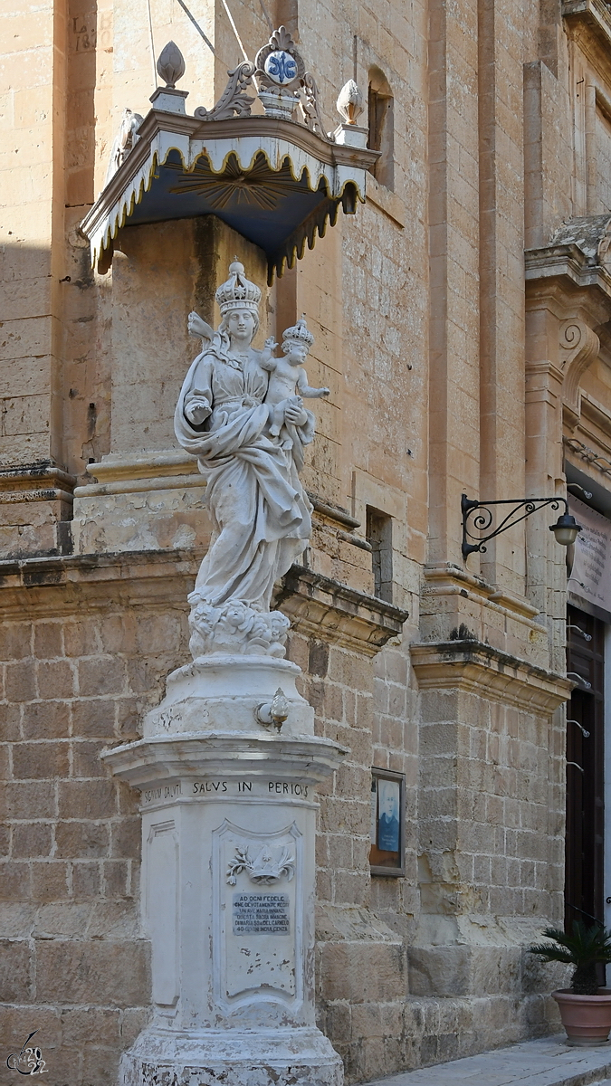Eine der vielen Heiligenfiguren in Mdina. (Oktober 2017)