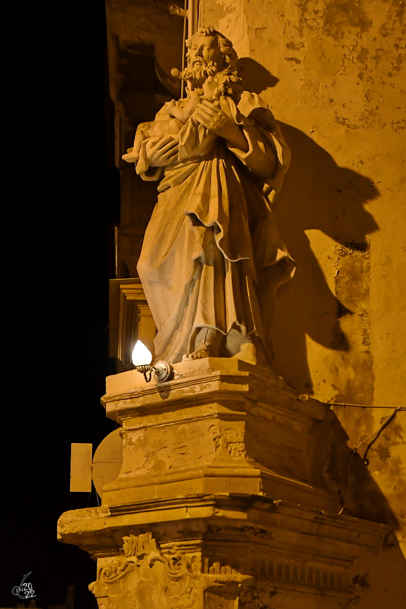 Eine der vielen Heiligenfiguren in Valletta. (Oktober 2017)