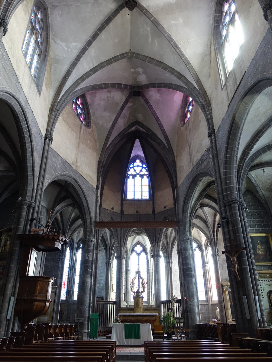Ennezat, gotischer Chor der Kollegiatskirche mit Fresken aus dem 15. Jahrhundert (20.09.2016)