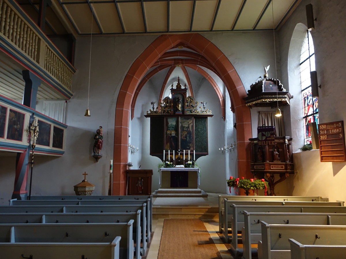 Ergersheim, innenraum der Ev. St. Ursula Kirche (27.11.2016)